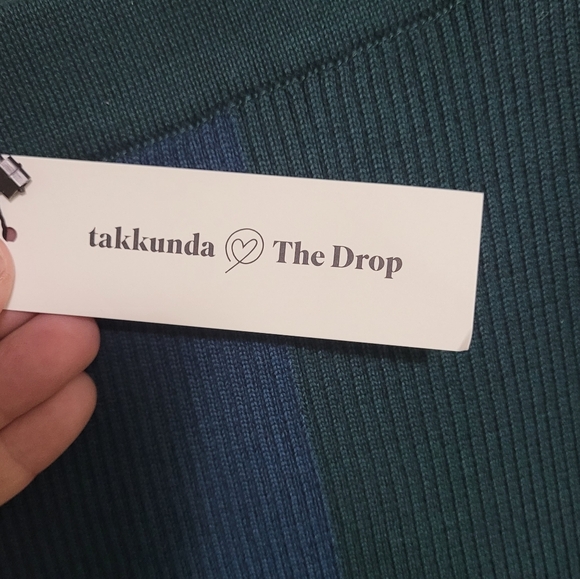 The Drop Knit Midi Skirt NWT L Sweater Color Block Fitted - Picture 6 of 8